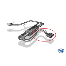 Embout d'échappement côté droit pour silencieux NI230011-132 (2x90mm type 16) pour NISSAN NAVARA D40