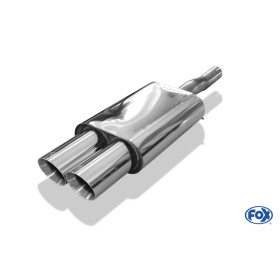 copy of Silent rear duplex stainless steel central output 2x76mm type 17 for MINI COOPER S R53