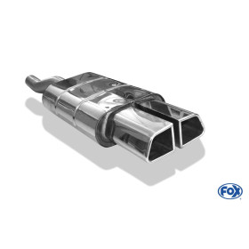 copy of Silent rear duplex stainless steel central output 2x76mm type 17 for MINI COOPER S R53