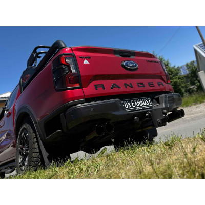 Silencieux arrière duplex sport 100% inox 2x100mm type 25 (émaillé noir) pour FORD RANGER DOUBLE CABINE (09/2020-)