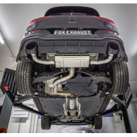 Catback avec silencieux arrière duplex inox 1x160x130mm type 38 (émaillé noir) pour VOLKSWAGEN GOLF MK8 GTI