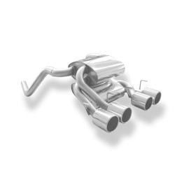 Silencieux arrière inox à sortie centrale 4x100mm type 12 pour CORVETTE C6