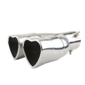 Embout d'échappement inox type COEUR - Longueur 230mm / largeur 170mm / raccord 63mm