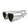 Embout d'échappement inox type COEUR - Longueur 230mm / largeur 170mm / raccord 63mm