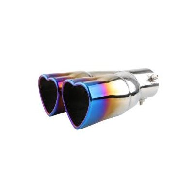 Embout d'échappement inox type COEUR - Longueur 230mm / largeur 170mm / raccord 63mm