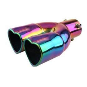 Embout d'échappement inox type COEUR - Longueur 230mm / largeur 170mm / raccord 63mm