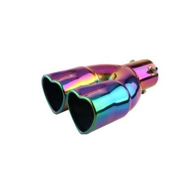 Embout d'échappement inox type COEUR - Longueur 230mm / largeur 170mm / raccord 63mm