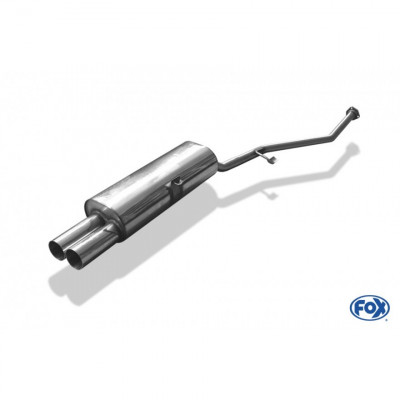 Silent stainless steel rear 2x76mm type 10 for BMW SERIE 3 316i/318i TYPE E30 (until 09/1987)