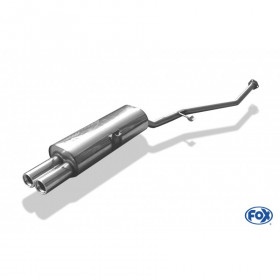 Silent stainless steel rear 2x76mm type 13 for BMW SERIE 3 316i/318i TYPE E30 (until 09/1987)