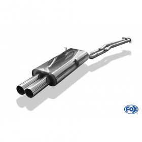 Silent stainless steel rear 2x76mm type 10 for BMW SERIE 3 320i/325i TYPE E30 (until 09/1987)