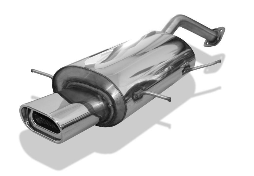 Silencieux arrière sport inox 1x135x80mm type 53 (avec bride) - MAZDA 323F (BG) Hayon