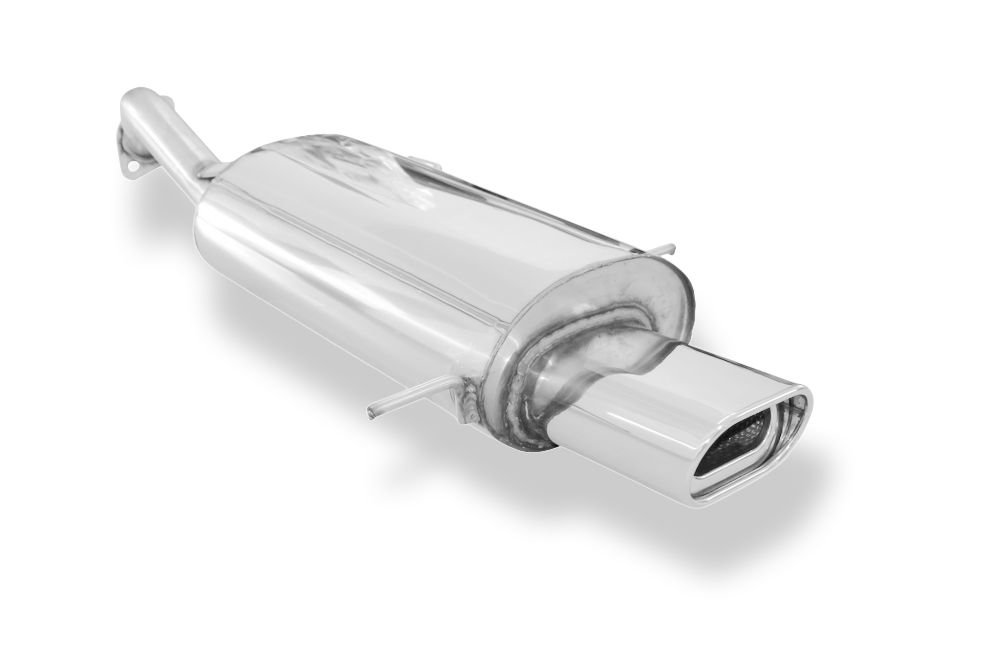 Silencieux arrière sport inox 1x135x80mm type 53 (avec bride) - MAZDA 323 (BG) Berline