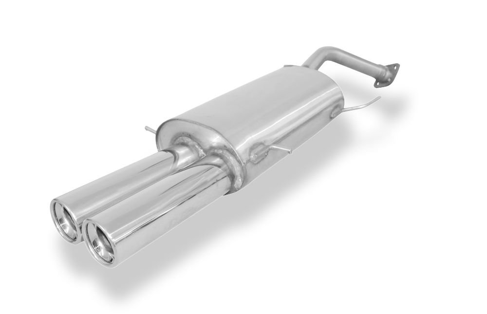 Silencieux arrière sport inox 2x80mm type 13 (avec bride) - MAZDA 323 (BG) Berline