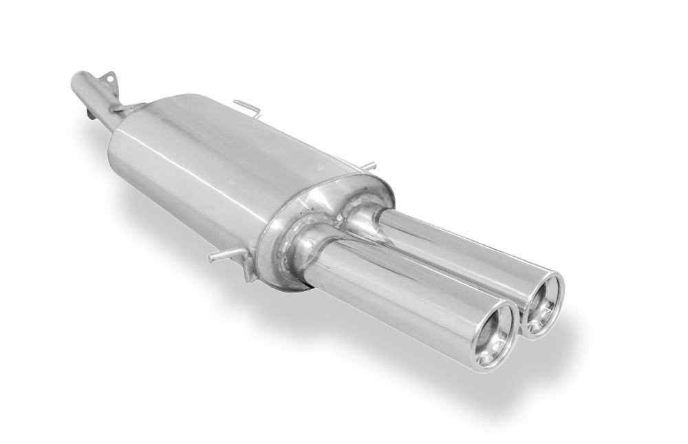Silencieux arrière sport inox 2x80mm type 13 (avec bride) - MAZDA 323 (BG) Berline